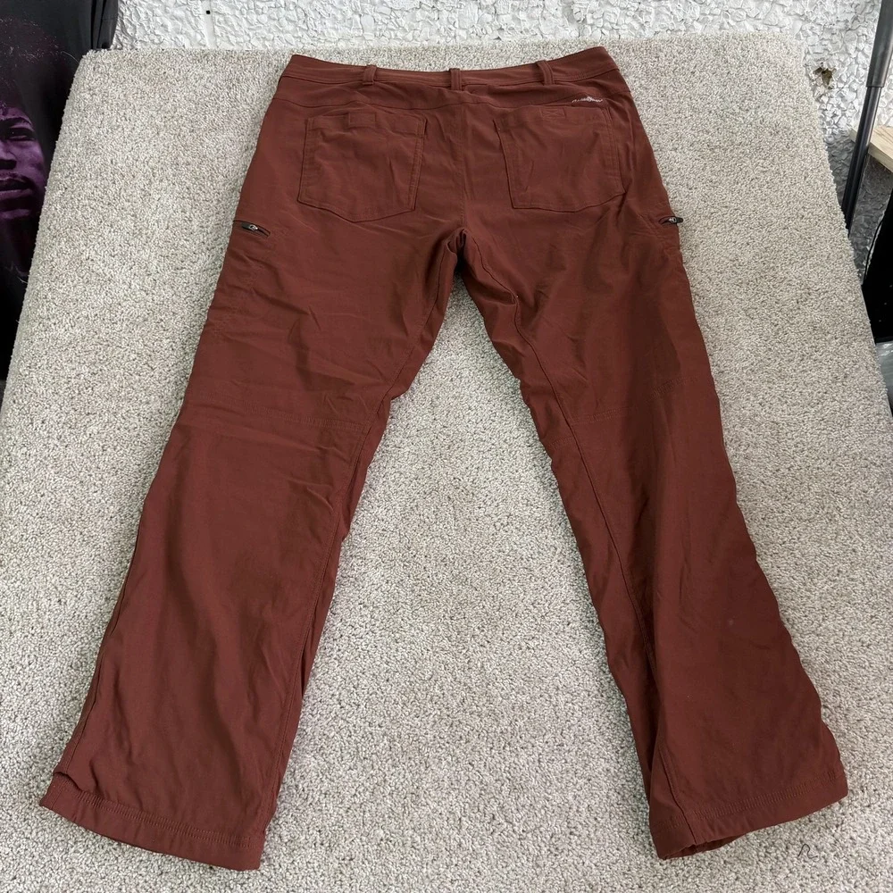 Eddie Bauer First Ascent Snow Pants Mens 38x32 Brown Softshell Fleece Lined